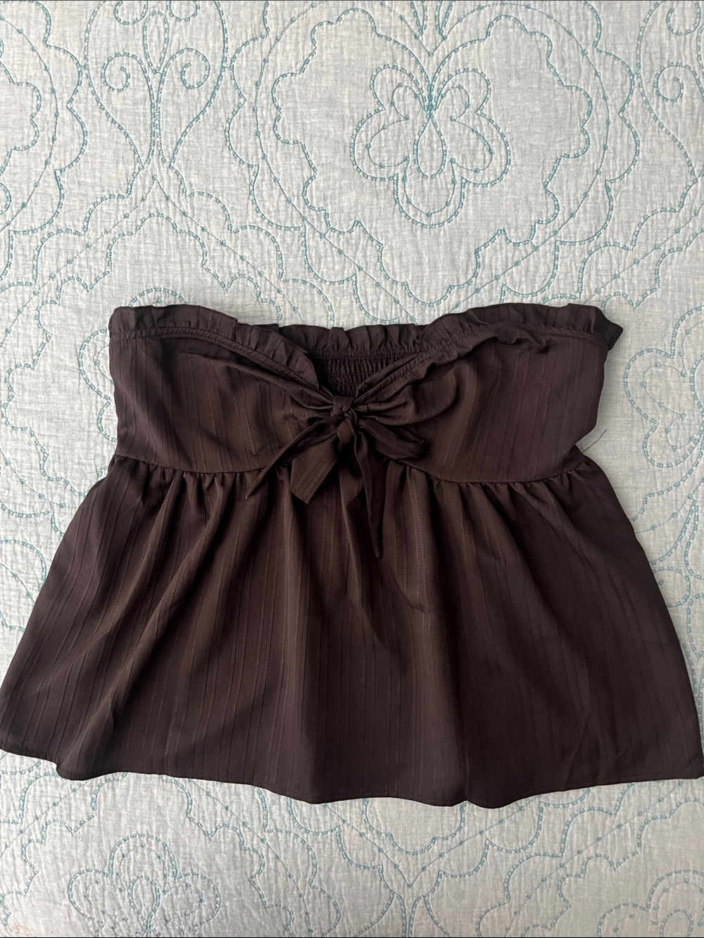 SHEIN Black Strapless Tie-Front Bustier Camisole